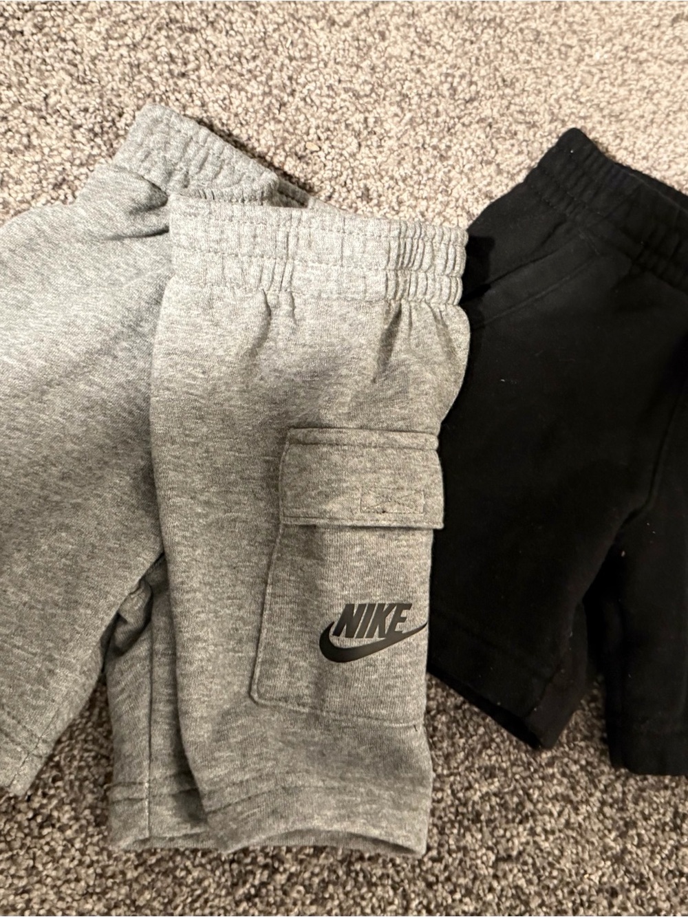 Nike Kids Grey and Black Cargo Sweatshorts